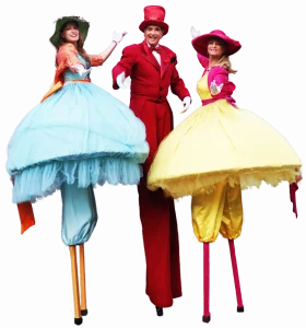 Bunte Begrüßer auf Stelzen von Williams Entertainment & Friends